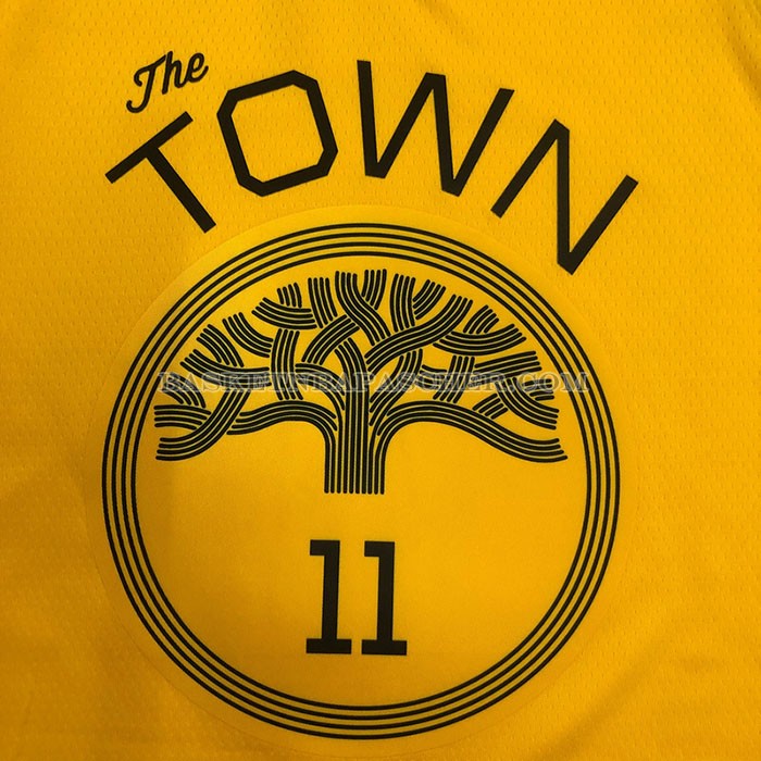 Maillot Golden State Warriors Klay Thompson NO 11 Earned Jaune